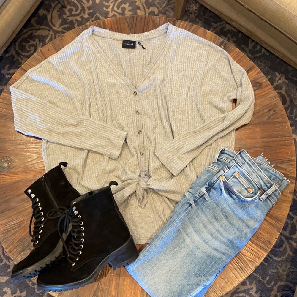 Urban Outfitters Out From Under JoJo oversize Thermal button front top
